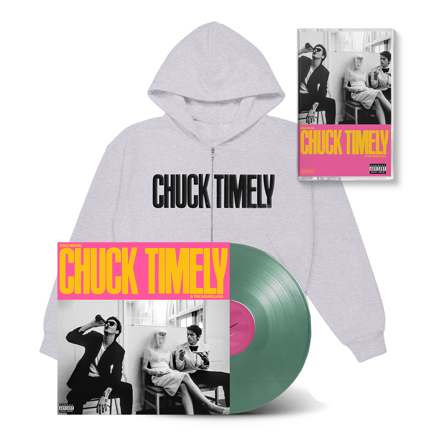Chuck Timely & The Hourglass Hoodie, Pistachio Vinyl & Cassette