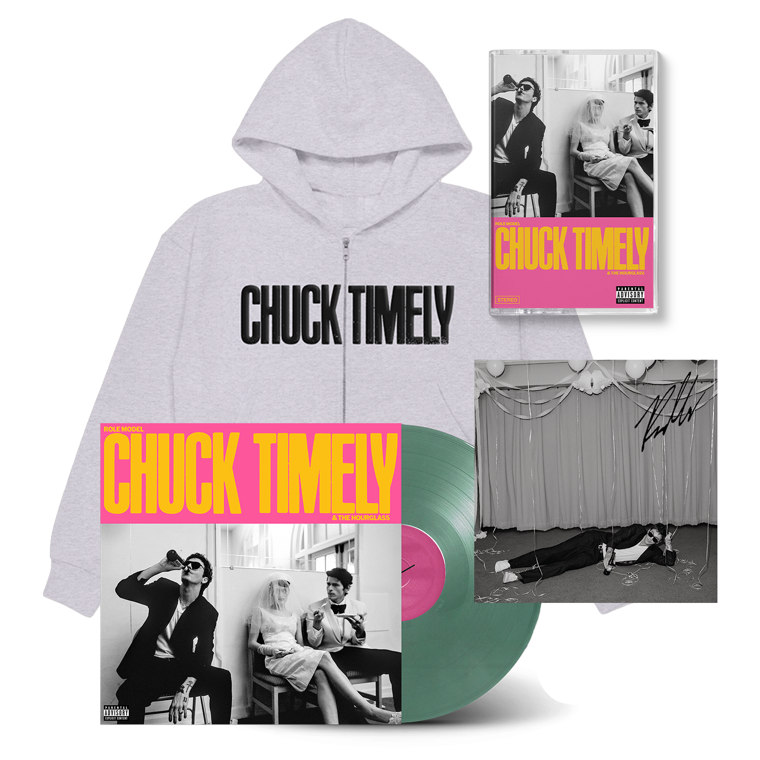 Chuck Timely & The Hourglass Hoodie, Pistachio Vinyl & Cassette